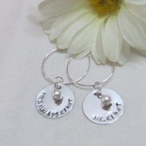 Wedding Wine Charms - Mr Right - Mrs Always Right