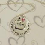 I Carry You In My Heart Necklace - Hand Stamped..