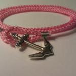 Anchor Bracelet - Pink - Handmade Nautical..