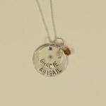 Mothers Necklace - Dandelion Hand Stamped Necklace..