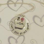 I CARRY you in my HEART Necklace - Hand Stamped Jewelry - Remembrance Necklace 