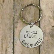 Dad Key Chain heart you Daddy - Personalized 