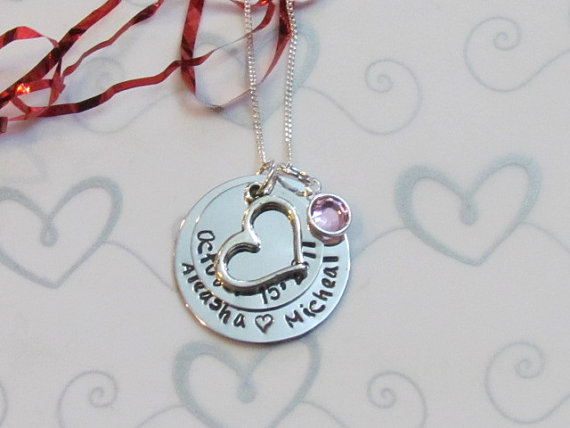 Couples Wedding Date Necklace