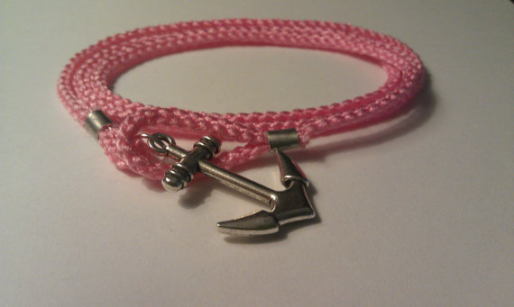 Anchor Bracelet - Pink - Handmade Nautical Bracelet
